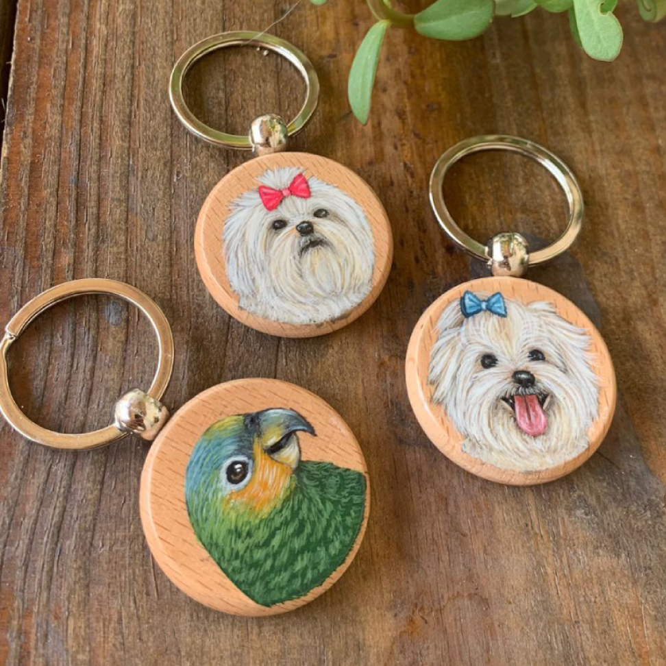 Pintura Pet Chaveiro 4cm